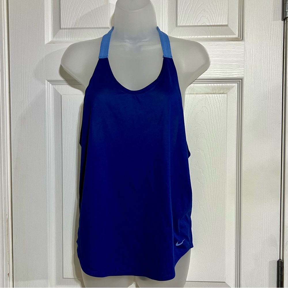 Nike Dri-Fit Racerback Blue Tank, Size Medium